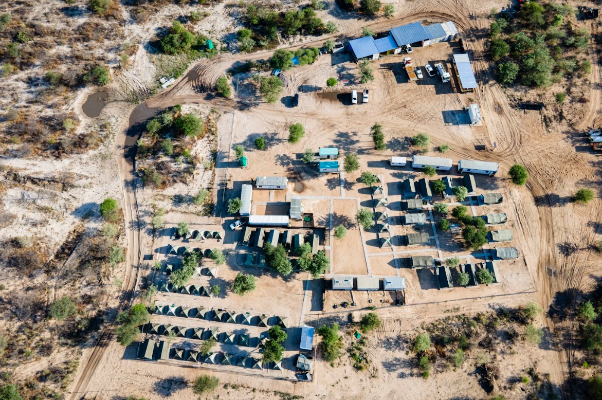 Camp setup aerial view
