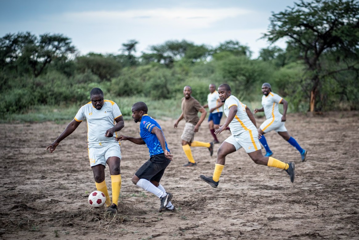 Local crew supporting soccer team