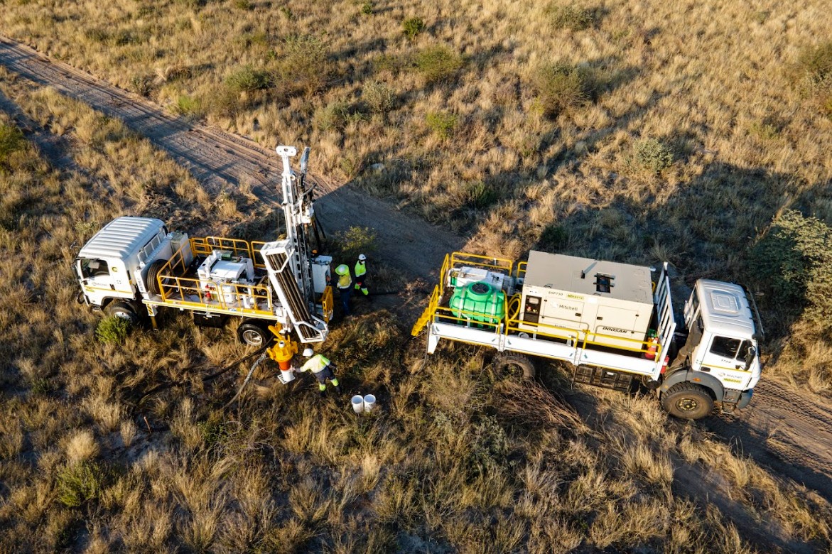 Drill rig aerial closeup